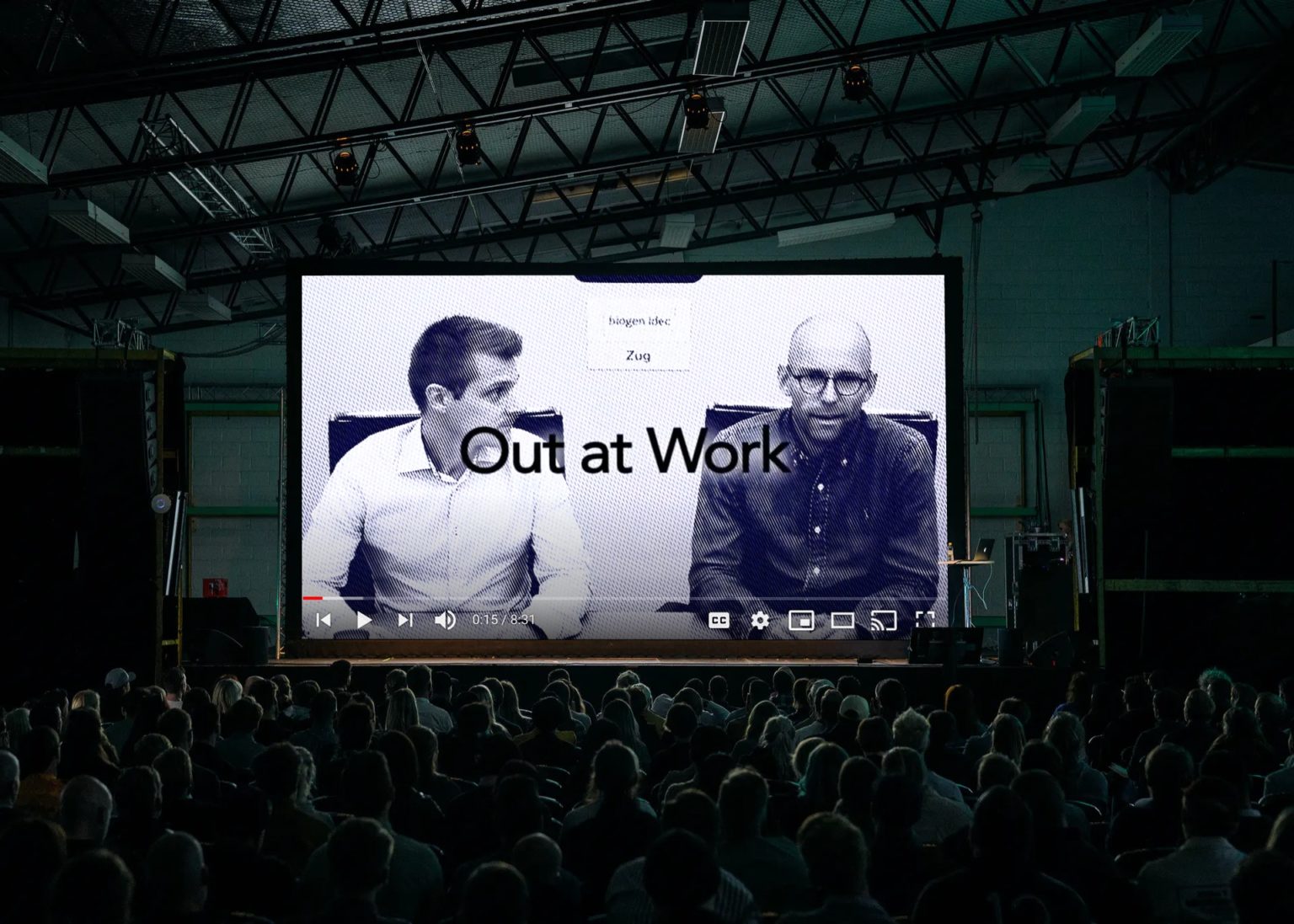 Screen capture of a corporate video called “Out at Work” about Biogen’s LGBTQ community and allies.